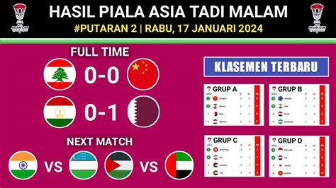 Hasil Piala Asia 2024 Tadi Malam Tajikistan Vs Qatar Libanon Vs