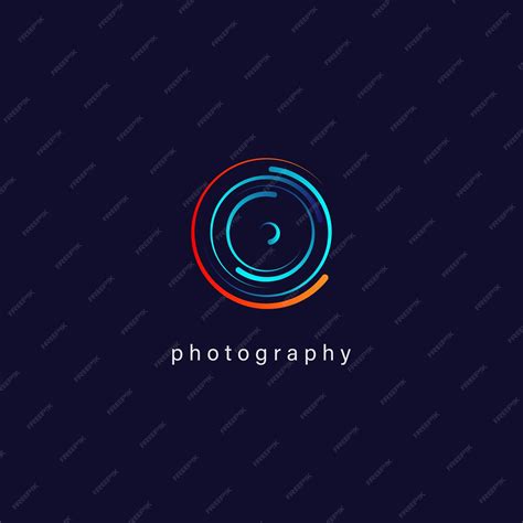 Premium Vector | Lens camera photography logo