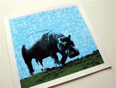 Blue Hippo Pop Art Print Hand Printed Silkscreen - Etsy