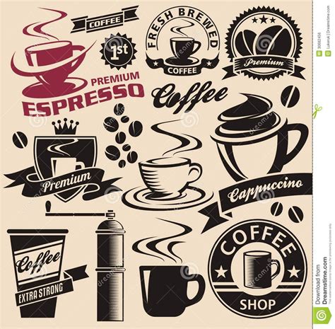 Coffee Symbols And Signs Collection Vector Set Of Coffee Design