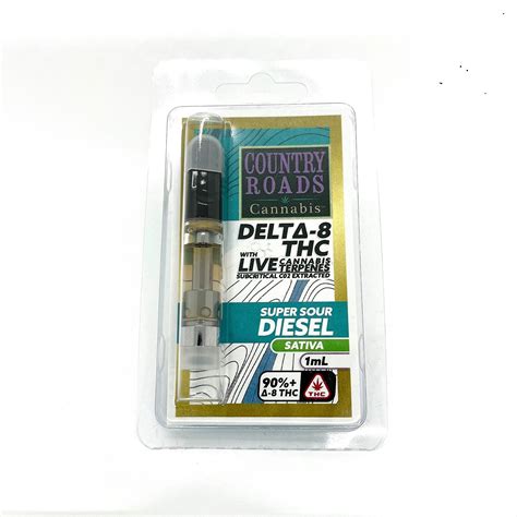 Country Roads Cannabis Super Sour Diesel D8 Vape Cartridge Leafly