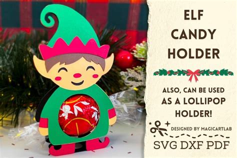 Christmas elf candy holder svg | Christmas lollipop holder