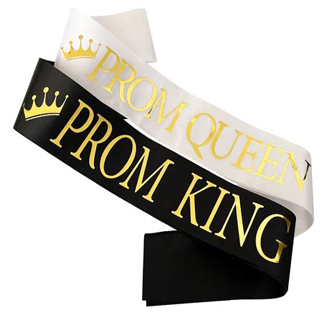 Prom King And Prom Queen Sash White And Black Sashes With