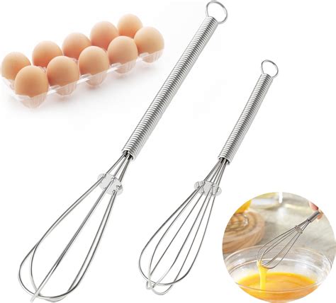 2pcs Mini Whisk Stainless Steel 5 In And 7 In Small Tiny Whisks For Cooking