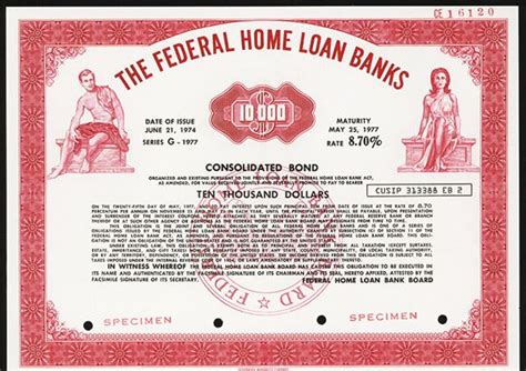 Federal Home Loan Banks 1974 Specimen Bond Archives International