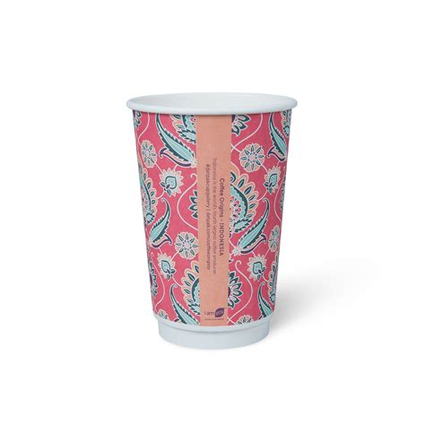 Compostable Double Wall Hot Paper Cup Oz Coffee Origins Matte Series PERTH MEGAPLAS