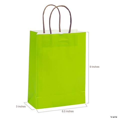 Medium Lime Green Kraft Paper Gift Bags 12 Pc Oriental Trading