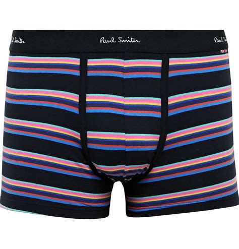 Paul Smith Striped Stretch Cotton Boxer Briefs Black Paul Smith