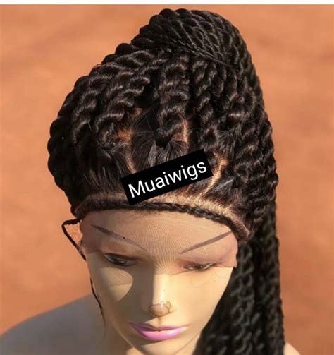 Jumbo Braided Wigs Jumbo Rope Braids Full Lace Braid Wig Bleached Knot