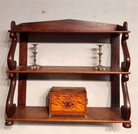 Set Of Antique Regency Mahogany Hanging Shelves In Antique Bookcases And Shelves