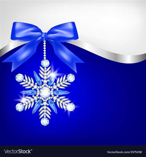 Diamond Snowflake With Bow Royalty Free Vector Image