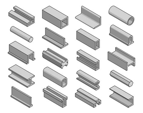 Steel Products Iron Profile Metal Beams And Pipes Vector Art