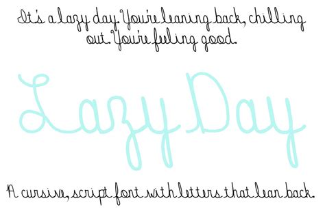 Font Lazy Day A Casual Relaxed Handwritten Hand Drawn Script Like