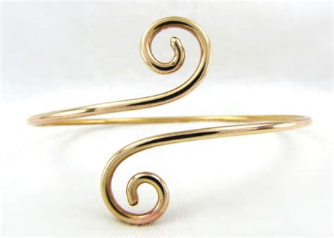 Brass Upper Arm Cuff Gold Spiral Arm Cuff Armlet Boho By Cuprum29