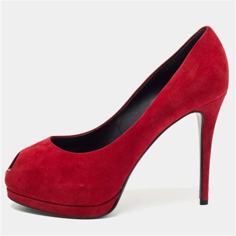 Giuseppe Zanotti Dark Red Suede Sharon Platform Pumps Size Giuseppe