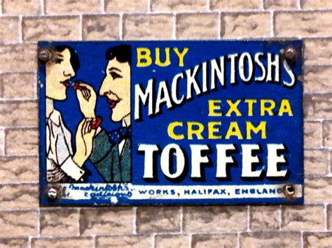 Filemackintoshs Toffee Enamelled Tinplate Miniature Poster The