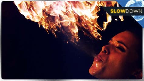 Exotic Fire Breathing Women In Slow Motion Youtube