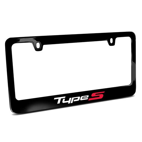 Acura Type S Logo In Uv Led Printed On Black Metal License Plate Frame