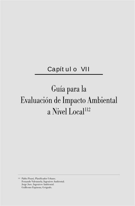 Pdf Guía Para La Evaluación De Impacto Ambiental A … A Calidad