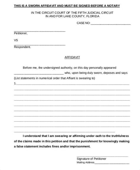 Free 32 Affidavit Forms In Pdf