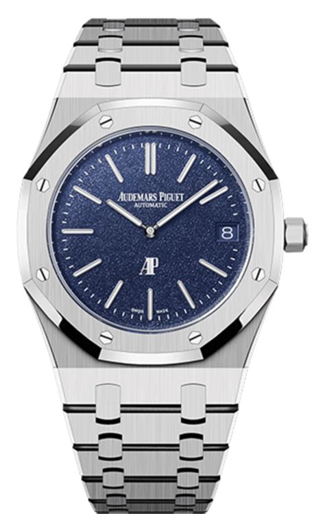 Audemars Piguet Royal Oak Jumbo Extra Thin Blue Dial 18k White Gold Men