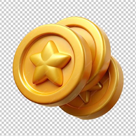 Premium Psd Star Gold Coin 3d Render Isolated