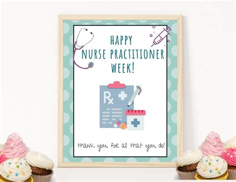 Happy Nurse Practitioner Week Sign Printable Np Week Gift Nurse