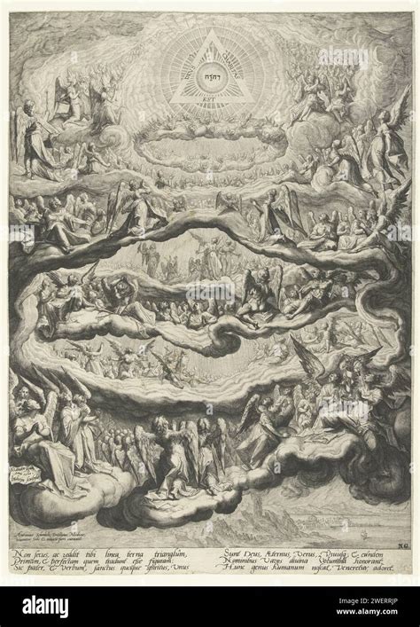 La adoración de la Santísima Trinidad por coros celestiales 1589