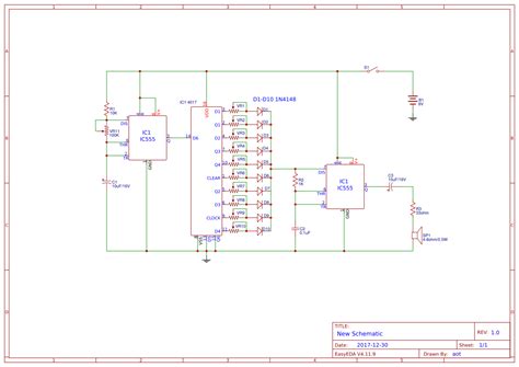 Simple Sound Effect Generator Circuit Using IC 555 And IC 4017