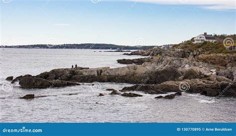 Rocky Coastline of Maine stock image. Image of vacation - 130770895