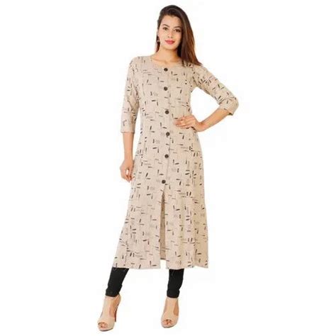 Printed Th Sleeve Cotton Flex Kurti Rs Rahul Prints Id