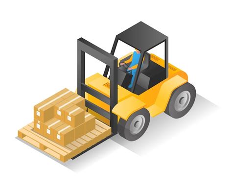 Premium Vector Flat Isometric Illustration Concept Man Lifting Goods