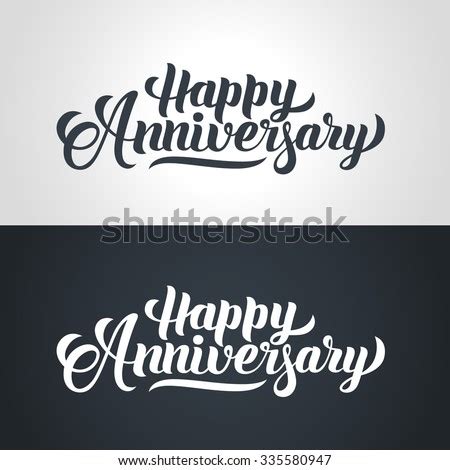 Happy Anniversary Hand Lettering Handmade Calligraphy Stock Vector