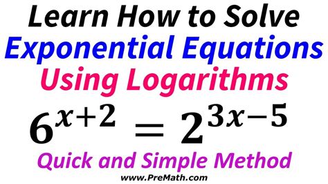 How To Solve Exponential Equations Using Logarithms With Different