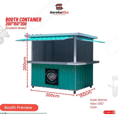 Jual Booth Container 200x150x200 Custom Roda Shopee Indonesia