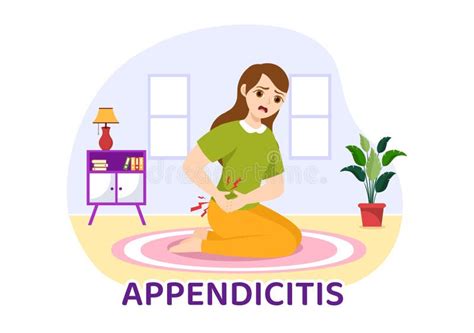 Appendicitis Illustration With Inflammation Of The Appendix And Stomach