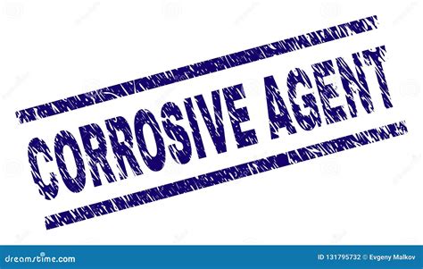 Scratched Textured CORROSIVE AGENT Stamp Seal Stock Vector