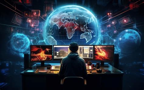 Premium AI Image Cyber Warfare Background Illustration Generative AI