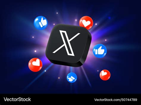 X application logo with social media reaction Vector Image