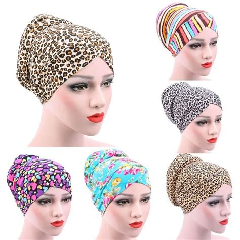 Femmes De L Opard Musulman Extensible Turban Chapeau Chimio Cap Perte