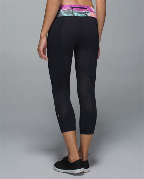 Lululemon Run Inspire Crop Ii Full On Luxtreme Mesh Black Mini