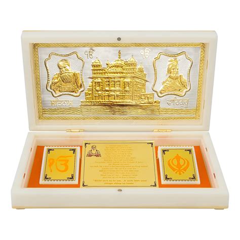 Buy Arnavira Gold Plated Waheguru Ji Golden Temple Photo Frame With