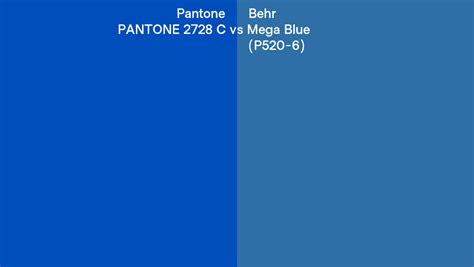 Pantone 2728 C Vs Behr Mega Blue P520 6 Side By Side Comparison