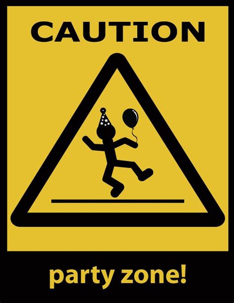 Caution Party Zone Sign Construction Theme Birthday Party Cars