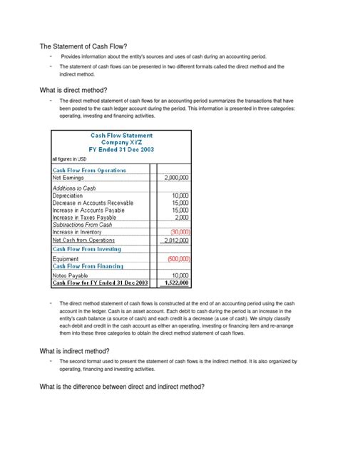 The Statement Of Cash Flow Cheat Sheet Cash Flow Statement Debits And Credits