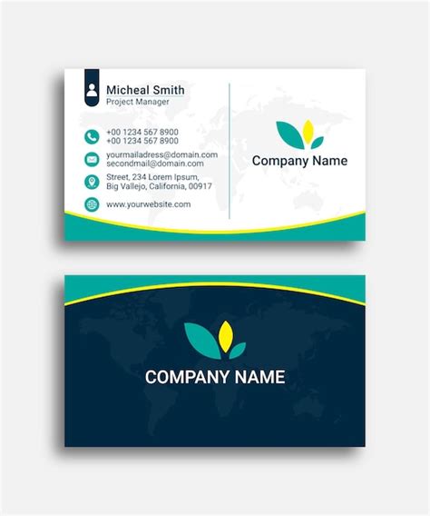 Premium Vector Business Card Design For A Company Name