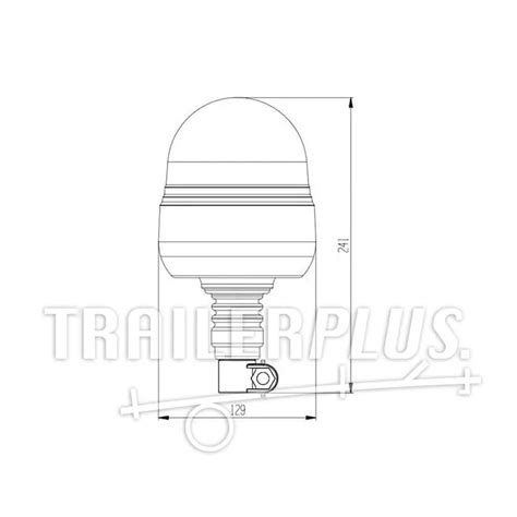 Tralert LED Beacon Amber R65 Med Flexi DIN Monteringssockel 12 24V