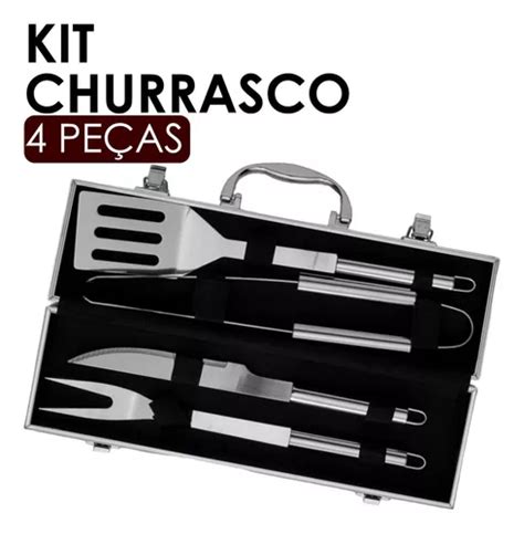 Kit Churrasco Inox C Maleta Churrasqueiro Profissional Frete Gr Tis