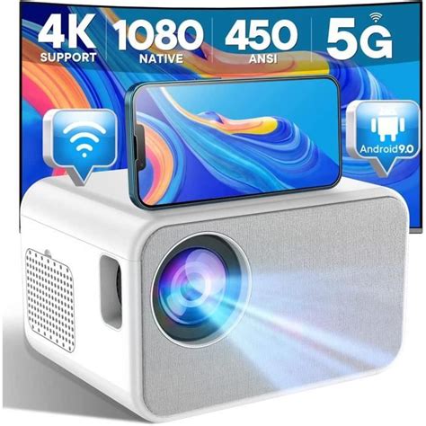 Videoprojecteur 1080P natif 450 ANSI Lumen Mini projecteur 4K supporté