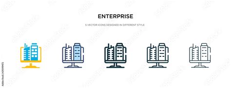 enterprise icon in different style vector illustration. two colored and ...